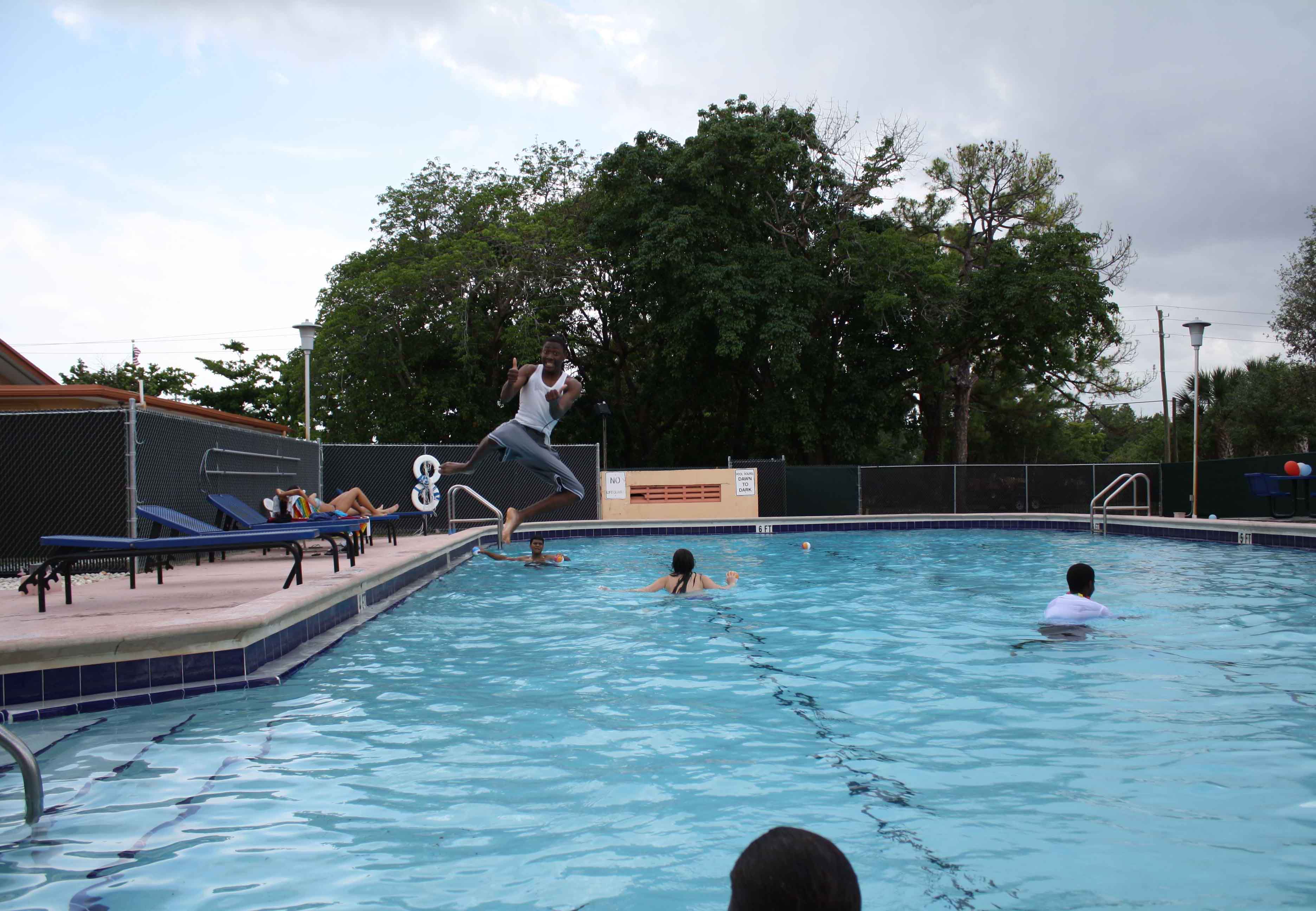 Students swimming